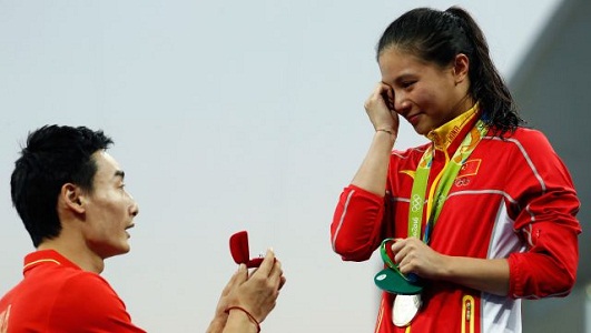 16 chinas diver he ji gets big surprise soon after getting off podium