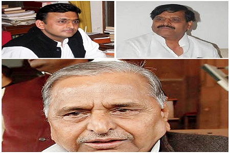 mulayam and shivpal ,akhilesh meeting