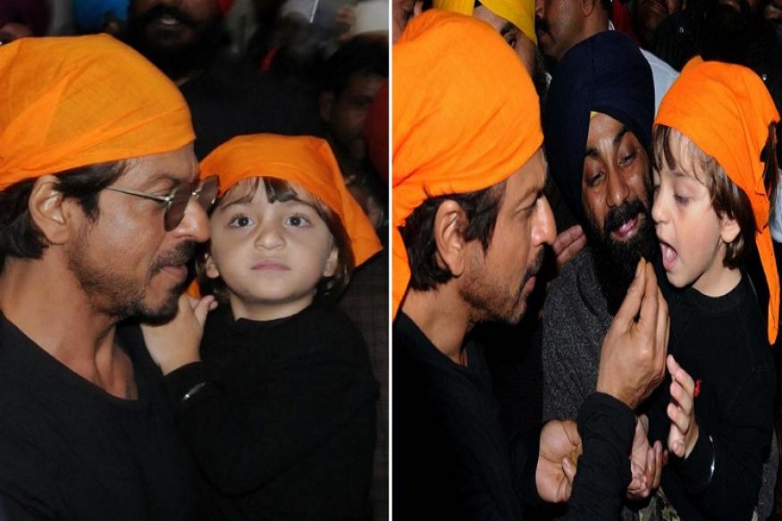 shahrukh-khan-with-son-abram-reaches-amritsar-golden-temple