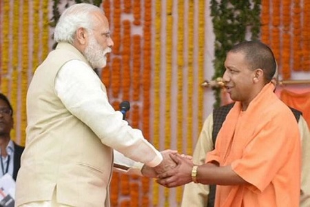 modi and yogi together