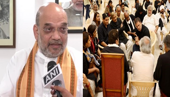 Amit Shah linked the protest in black clothes of Congress with the foundation stone of Ram Janmabhoomi
